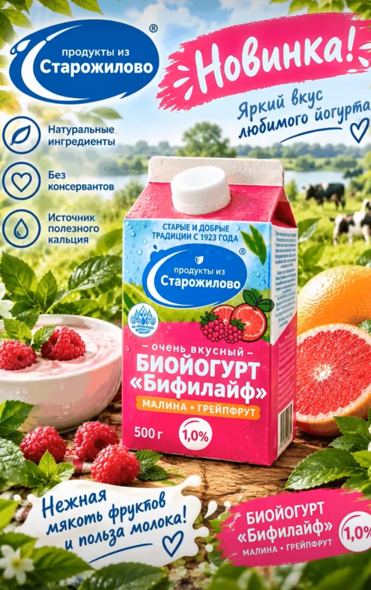 Встречайте биойогурт «Бифилайф» со вкусом «Малина — Грейпфрут»! 